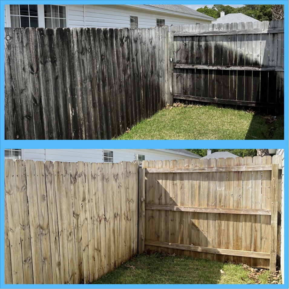 Wood fence cleaning in Mary Esther, Florida